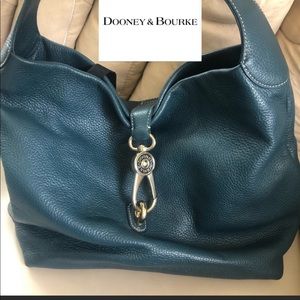 Dooney and bourke logo lock leather shoulder bag